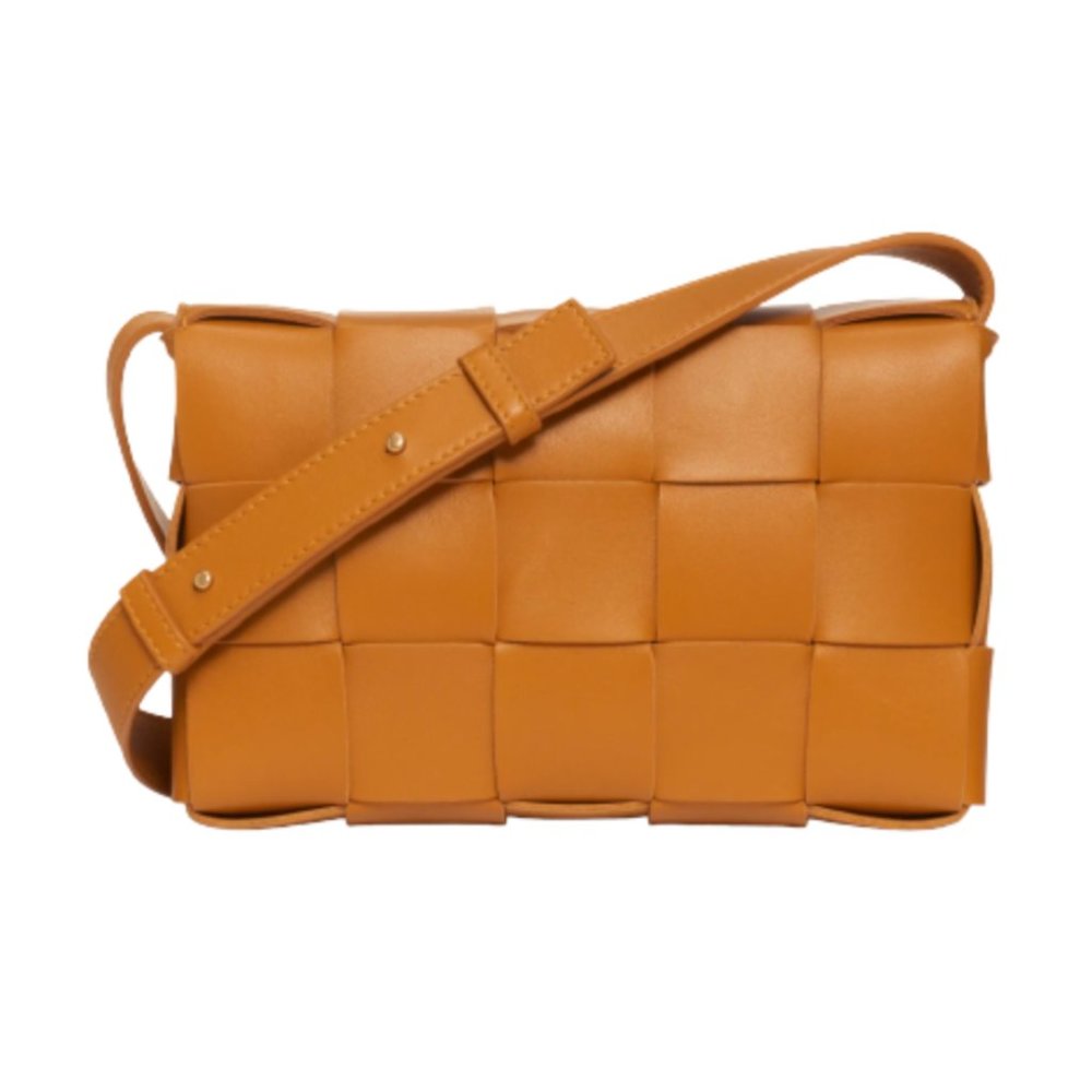 Bottega Veneta Intrecciato Leather Crossbody in Cognac Tan with COA and dustbag